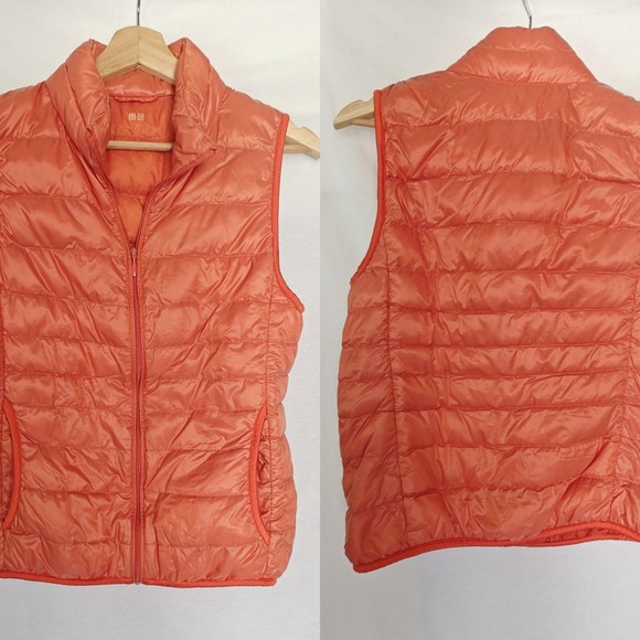 Uniqlo Vest Ultra Light Down Puffer Lightweight Orange est. Medium M - Picture 1 of 8